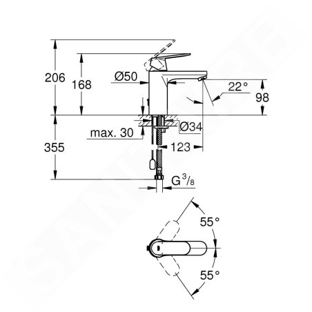 Grohe Eurosmart Cosmopolitan - Mitigeur de lavabo M, chrome 23326000