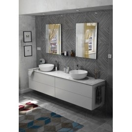 TREOS Vanity Unité 110x53x50,5cm, noir mat