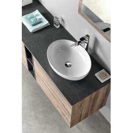 TREOS Vanity Unité 110x53x50,5cm, noir mat