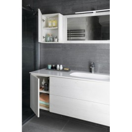 TREOS armoire de porte inférieure 35x53x50,5cm, droite/gauche, tapis blanc