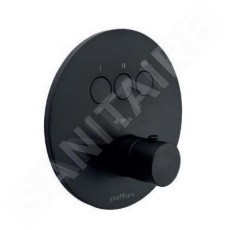 Paffoni Compact Box - Mitigeur thermostatique encastré, pour 3 sorties, noir mat CPT019NO