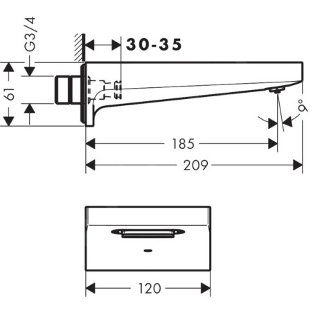 Hansgrohe Metropol - Bec déverseur de baignoire, noir chromé brossé 32543340
