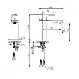 Ideal Standard Connect Air - Mitigeur de lavabo Grande, chrome A7055AA