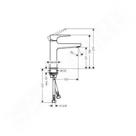 Hansgrohe Metropol - Mitigeur de lavabo 110 avec garniture de vidage à tirette, chrome 74506000