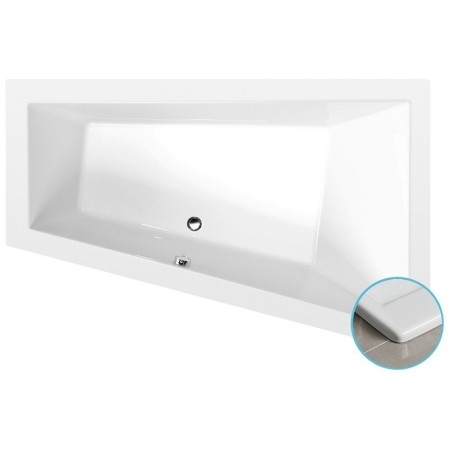 TRIANGL R SLIM Bain asymétrique 180x120x50cm, blanc