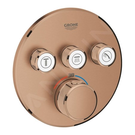 Grohe Grohtherm SmartControl - Mitigeur thermostatique encastré de douche, 3 sorties, Warm Sunset brossé 29121DL0