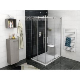 DRAGON Porte de douche pour coin entrée 900 mm, verre clair