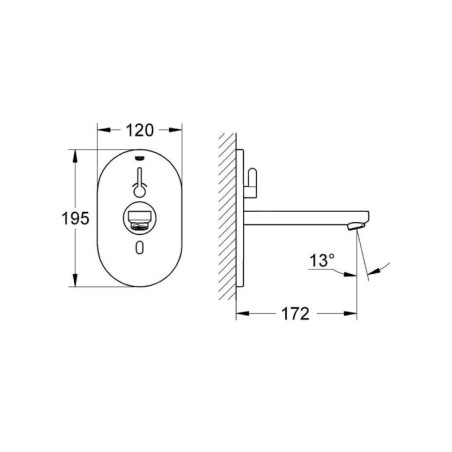 Grohe Eurosmart Cosmopolitan E - Mitigeur de lavabo électronique encastré, chrome 36315000