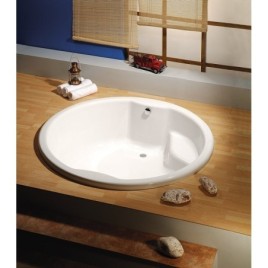 Bain rond ROYAL avec support. Cadre 172x172x49cm, Blanc
