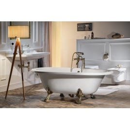 REGATA Freestanding Bath 175x85x61cm, Bronze Legs, White