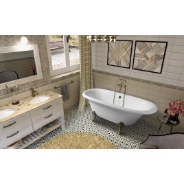 REGATA Freestanding Bath 175x85x61cm, Bronze Legs, White