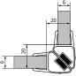 Scellement magnétique (2 pcs) longueur 2000mm pour verre 6mm, coin