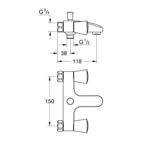 Grohe Costa S - Mélangeur de baignoire, chrome 25485001