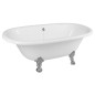 REGATA Freestanding Bath 175x85x61cm, Chrome Matt Legs, Blanc