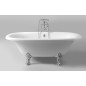 REGATA Freestanding Bath 175x85x61cm, Chrome Matt Legs, Blanc