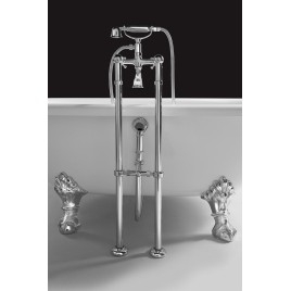 REGATA Freestanding Bath 175x85x61cm, Chrome Matt Legs, Blanc