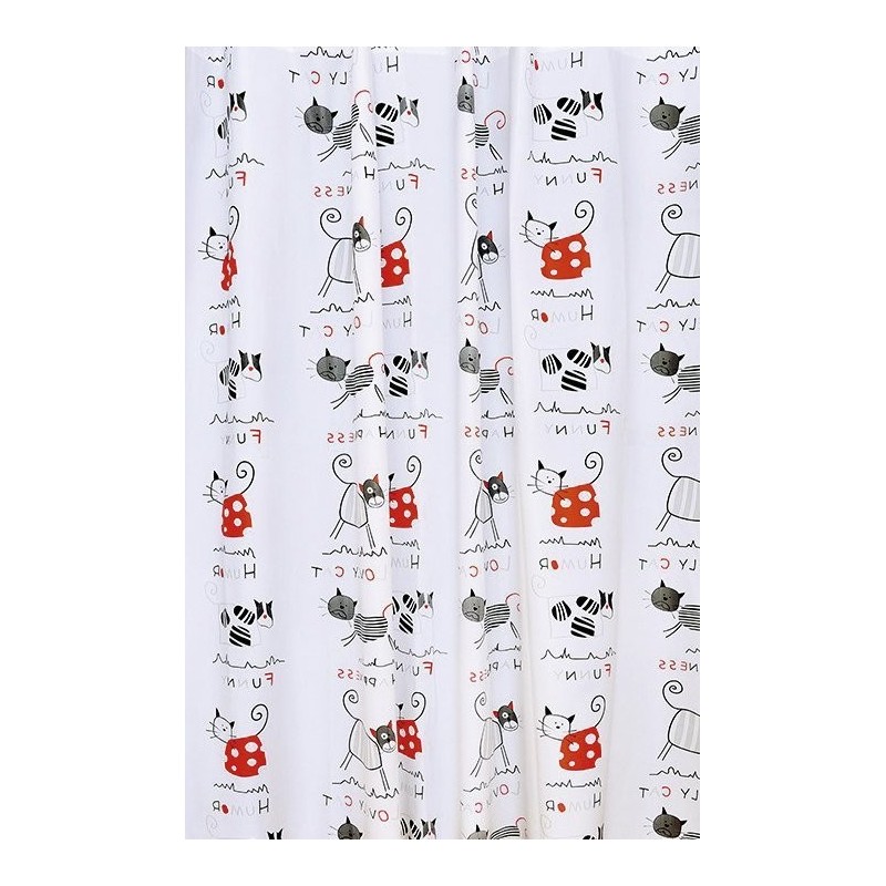 Rideaux de douche 180x180cm, vinyle, chats