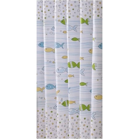 Rideaux de douche 180x180cm, vinyle, poisson