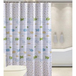 Rideaux de douche 180x180cm, vinyle, poisson