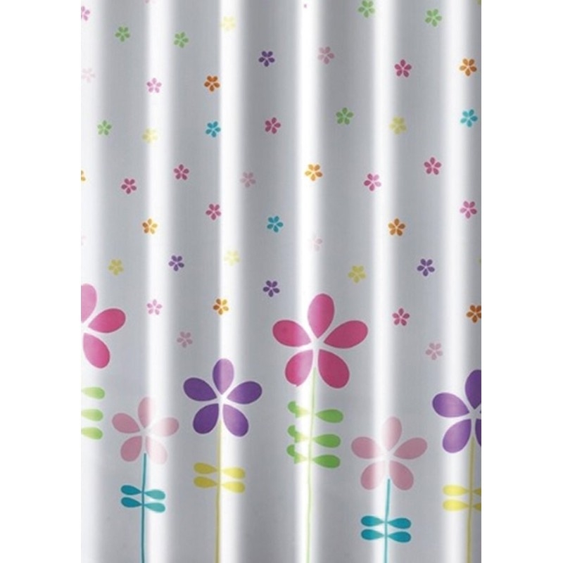 Rideau de douche 180x180cm, polyester, couleur fleur