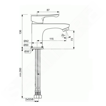 Ideal Standard Alpha - Mitigeur de lavabo, BlueStart, chrome BC678AA