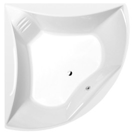 BERMUDA Corner Bain avec Support. Cadre 155x155x47cm, Blanc