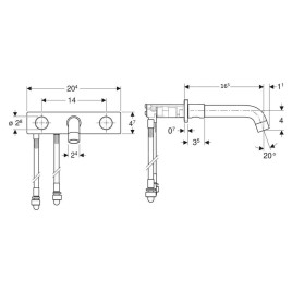 Geberit ONE - Mitigeur de lavabo encastré, chrome 116.460.21.1