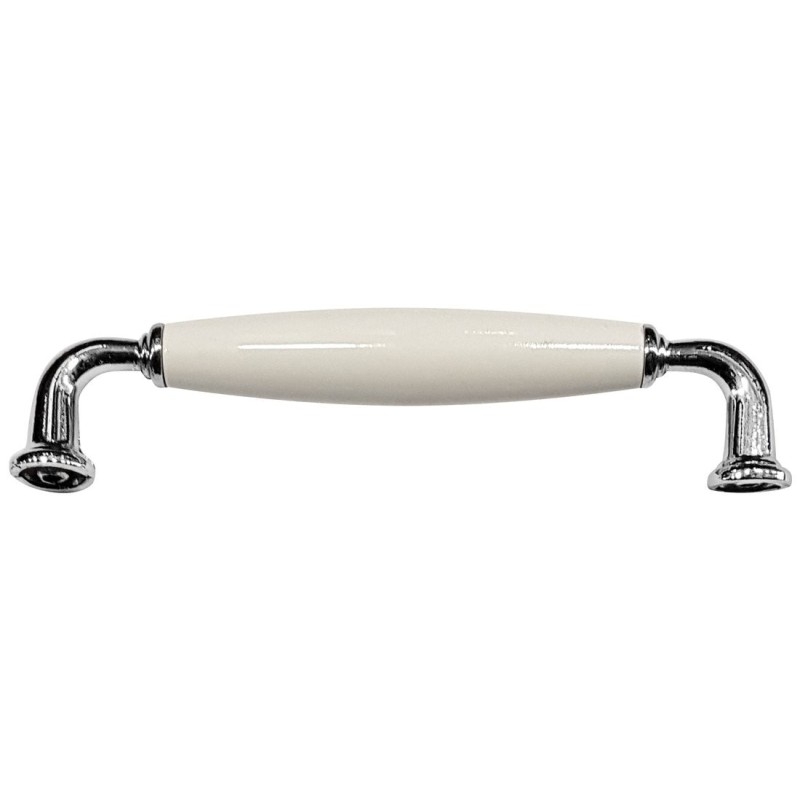 FAVOLO Poignée métallique, 142/128mm, chrome/blanc