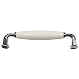 FAVOLO Poignée métallique, 142/128mm, chrome/blanc