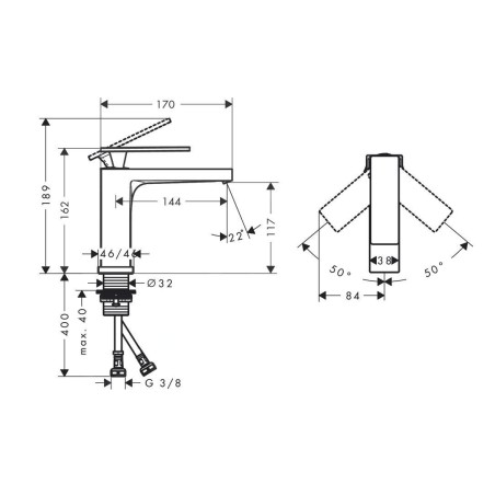 Hansgrohe Tecturis E - Mitigeur de lavabo, EcoSmart, bronze brossé 73011140