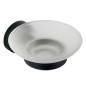 SAMBA porte-savon, verre glacé, noir mat