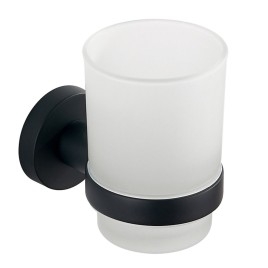 Titulaire SAMBA, verre glacé, mat noir