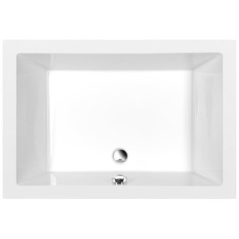 DEEP Rectangle Shower Tray avec Support. Cadre 110x75x26cm, Blanc