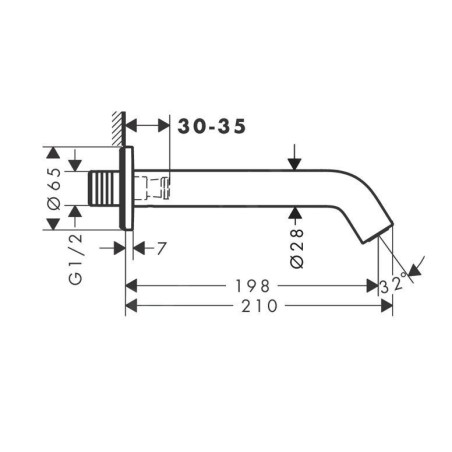 Hansgrohe Tecturis S - Bec de baignoire, bronze brossé 73411140