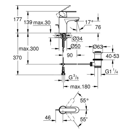 Grohe Get - Mitigeur de lavabo avec vidage, chrome 32883000