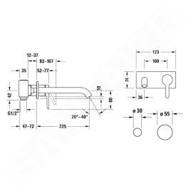Duravit C.1 - Mitigeur de lavabo encastré, noir mat C11070004046