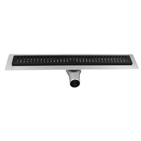 MANUS ONDA drain de sol en acier inoxydable avec grille, L-650, DN50, noir mat