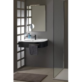 Console PULSE avec porte serviette, gauche, tapis noir