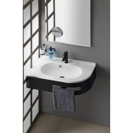 Console PULSE avec porte serviette, gauche, tapis noir