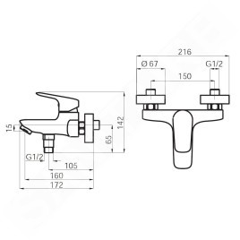 Novaservis Titania Pure - Mitigeur de baignoire, chrome 90320/1,0