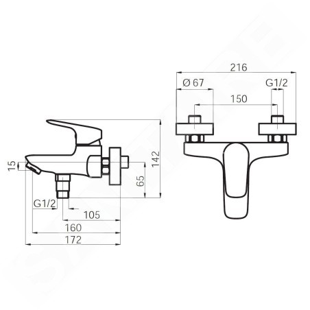Novaservis Titania Pure - Mitigeur de baignoire, chrome 90320/1,0