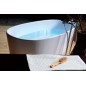 Baignoire îlot en marbre coulé TESS 157x70x67cm, blanche