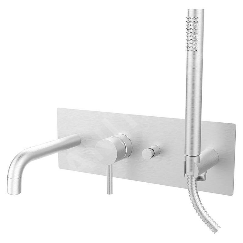 Paffoni Light - Mitigeur de baignoire encastré, avec accessoires et corps, inox LIG001ST