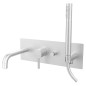 Paffoni Light - Mitigeur de baignoire encastré, avec accessoires et corps, inox LIG001ST