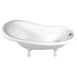 RETRO Freestanding Bath 158x76x71cm, White Legs, White