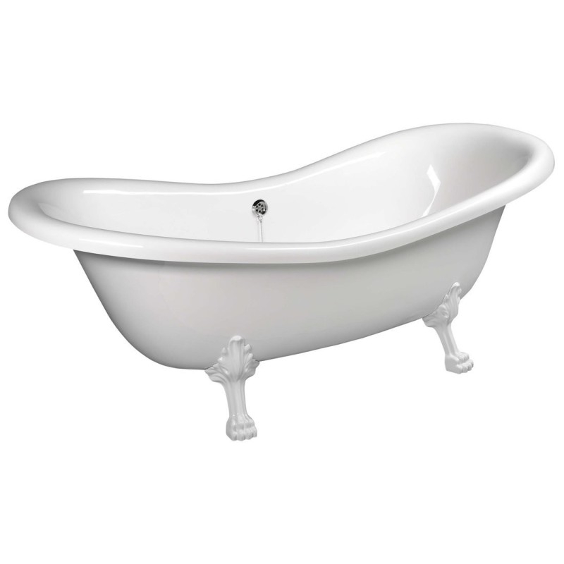 CHARLESTON Bath 188x83x69cm, Legs blancs, Blanc