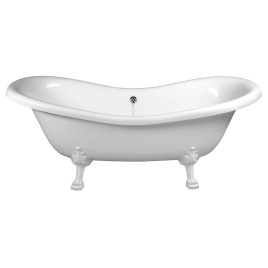 CHARLESTON Bath 188x83x69cm, Legs blancs, Blanc