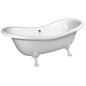CHARLESTON Bath 188x83x69cm, Legs blancs, Blanc