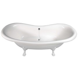 CHARLESTON Bath 188x83x69cm, Legs blancs, Blanc