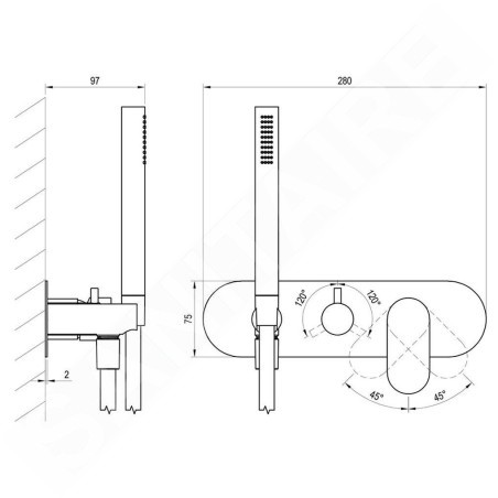Ravak Eleganta - Robinet encastré 3 sorties, blanc mat X070259